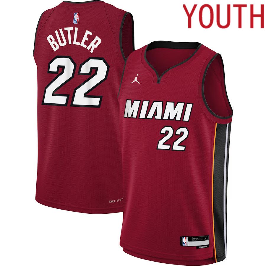 Youth Miami Heat #22 Jimmy Butler Jordan Brand Red 2022-23 Swingman NBA Jersey